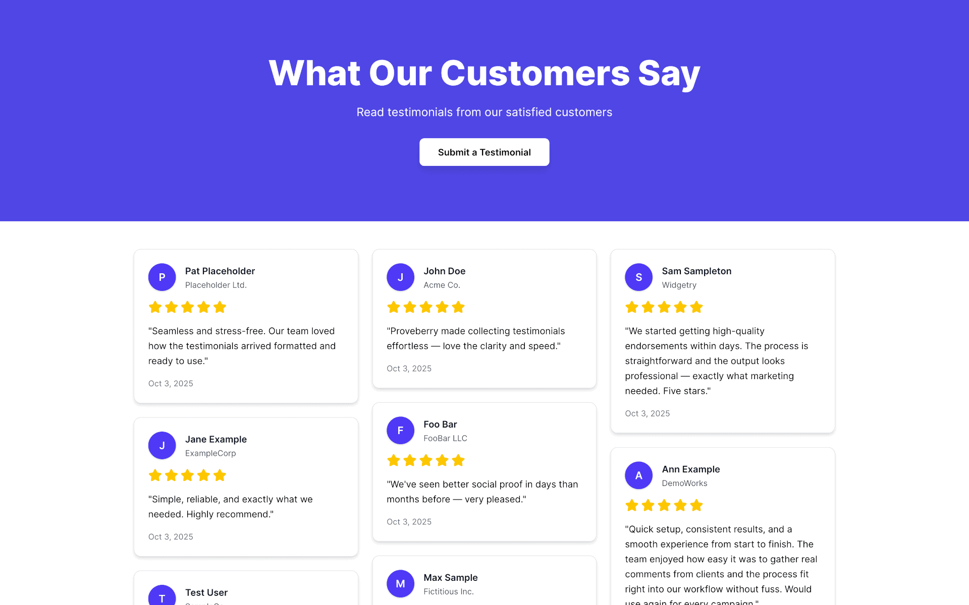 Create Your Success Stories Page